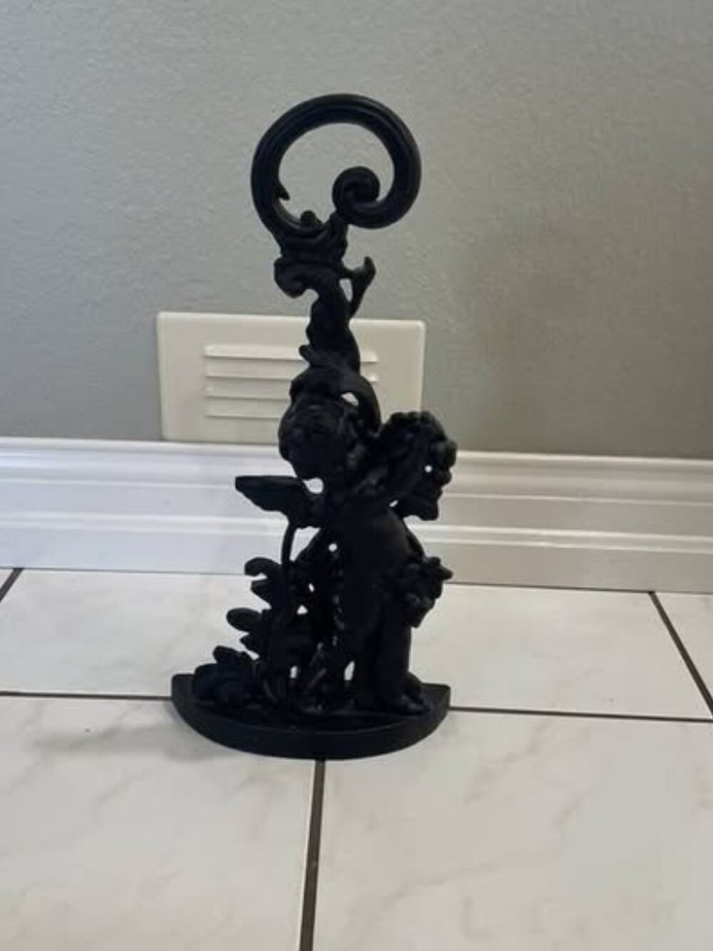 Vintage Cast Iron Cherub Doorstop